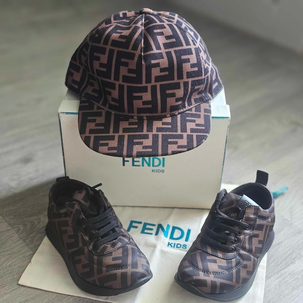 Kids Fendi Hat and Sneakers.Authentic.